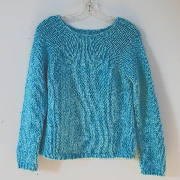 New York & Company Thick Knit Cropped Teal Pullover Sweater, Size S - Picture 1 of 12